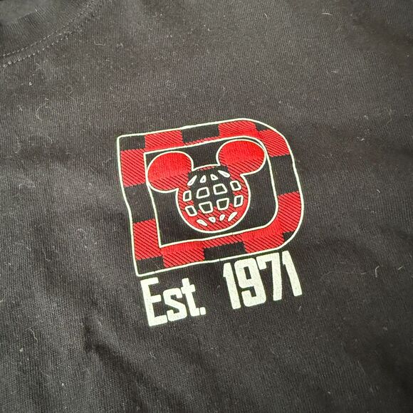 Walt Disney World Spirit Jersey Holiday Black Red Buffalo Plaid Size Small - Picture 5 of 6